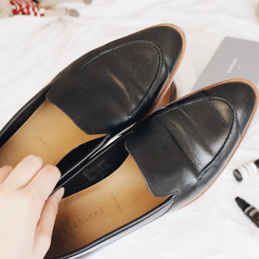 Everlane The Modern Loafer Black Leather Size 7